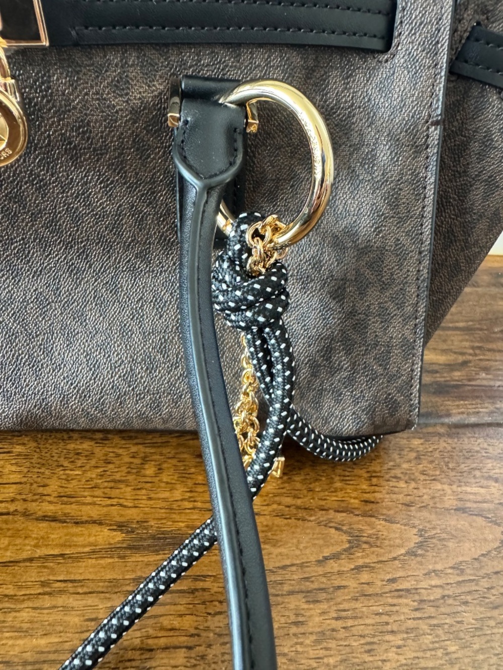 Michael Kors Brown Signature Lock Satchel Tote Bag - Picture 9 of 9